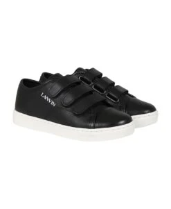 Lanvin Black Sneakers For Kids With Logo -Italist Store 3a42ef575c7134249d59c9aa54a75d03