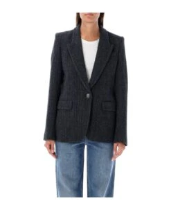 Wingle-breasted Long Sleeved Blazer