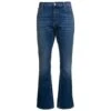 Alexander McQueen Blue Flared Jeans With Logo Patch In Cotton Denim Man