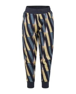 Blue Trousers For Kids With Lines Print