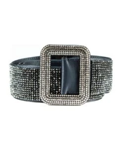 Silver-tone Satin Crystal-embellished Belt