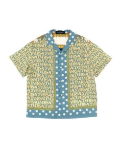 'versace Allover Polka Dot Kids' La Vacanza Capsule Shirt