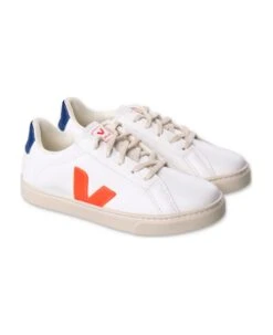 Veja Sneakers Bianche In Similpelle Con Lacci Bambino