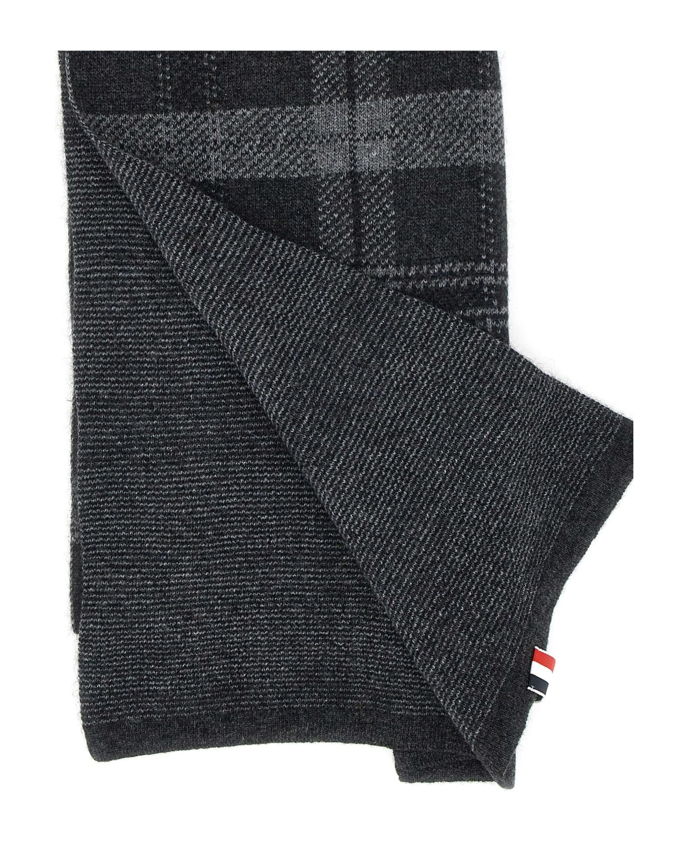 "tb Tartan Jacquard" Wool And Cashmere Scarf 2 "tb Tartan Jacquard" Wool And Cashmere Scarf - Image 2