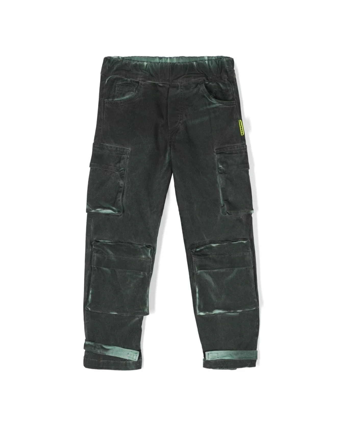 BARROW Tapered Cargo Pants With Bleached Effect 1 BARROW Tapered Cargo Pants With Bleached Effect