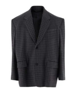 Balenciaga Oversized Blazer With Houndstooth Pattern