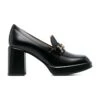Tod's Black Leather Heeled Loafers