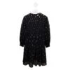 Black Blend Silk Dress With Laminated Gold Details Girl Stella Mccartney Kids
