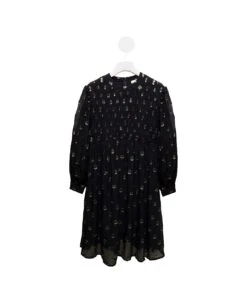 Black Blend Silk Dress With Laminated Gold Details Girl Stella Mccartney Kids