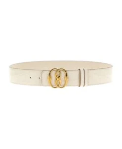 Bally Logo Croc Print Leather Belt