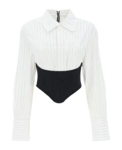 Dion Lee Cropped Shirt With Underbust Corset