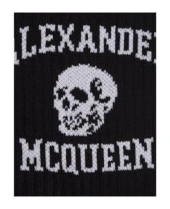 Alexander McQueen Logo Skull Socks In Black -Italist Store 4a9c6f12bcae3668e006a92d3873207f