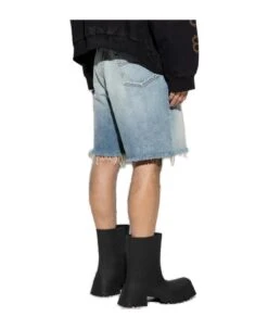 Balenciaga Frayed Edge Denim Shorts -Italist Store 51f9caf62b09901c8559f558fbc3f8b9