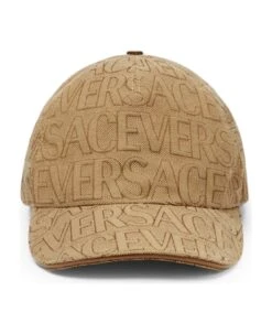 Versace Baseball Cap Techno Canvas Logo + Armatured + Leather Details