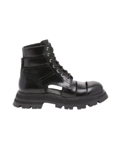 Alexander McQueen Black Wander Ankle Boots With Laces