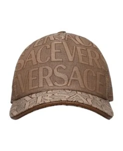 Versace Cap In Brown Cotton Blend