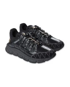 Sneakers Nera In Pelle Di Vitello