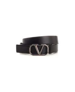 Valentino Garavani Black Leather Belt