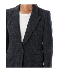 Wingle-breasted Long Sleeved Blazer -Italist Store 563cf3879931bf9470debee2fa5f8c17