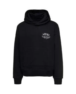 Amiri 'arts District' Black Hoodie With Logo Print In Cotton Man
