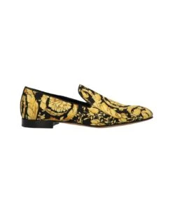 Versace Baroque Pattern Pointed Toe Loafers