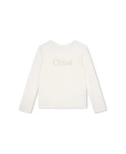 Chloé White T-shirt With Embroidered Logo