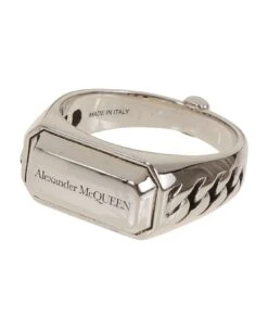 Alexander McQueen Chain Signet Ring