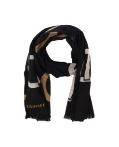 TWINSET Black Scarf With All-over Oval T Print In Polyester Blend Woman -Italist Store 5a674e6eb3e197c503e52204ba763563