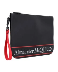 Alexander McQueen Logo Detail Flat Leather Pouch -Italist Store 5a914ffcfeaadc5cc2f8f5dead514e86