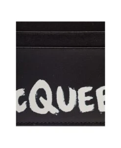 Alexander McQueen Black Card-holder With Graffiti Logo Print In Smooth Leather Man 7 Alexander McQueen Black Card-holder With Graffiti Logo Print In Smooth Leather Man -Italist Store 5b3f97efacadc647e4610d97c6f9074b