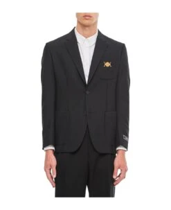 Versace Formal Jacket Wool Canvas Fabric