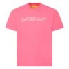 Off-White Fuchsia T-shirt For Girl With Logo