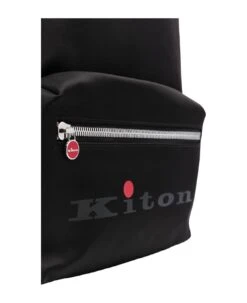 Kiton Black Nylon Backpack With Logo -Italist Store 655bbe01f4f528022453abae5329d83b