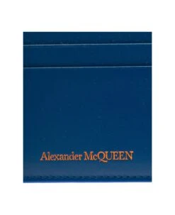 Alexander McQueen Blue Card-holder With Embossed Logo In Smooth Leather Man -Italist Store 65d5b07a4fb90fc2d24969d08f9fb2a1
