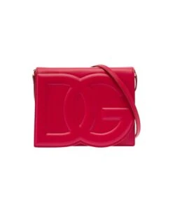 'dg Logo Bag' Red Crossbody Bag In Leather Woman Dolce & Gabbana