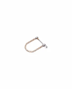 Stainless Steel And Yellow Gold Shackle Shaped Key Holder Keyring