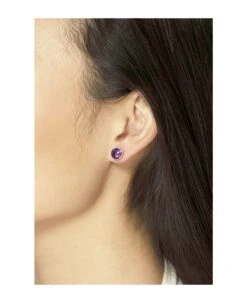 Lo Spazio Amethyst Earrings -Italist Store 66ea4583ff33b2e282beb069197bf83f