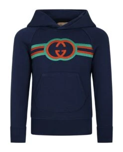 Gucci Blue Sweatshirt For Boy With Double G