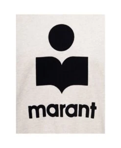 Grey High Neck Sweatshirt With Contrasting Logo Print In Cotton Blend Woman Isabel Marant Etoile -Italist Store 6985c0b1e5ce570456f8cc9fdfa8d9e3