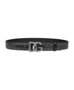 Dolce & Gabbana Belt In Jacquard Fabric With Metal Dg Buckle