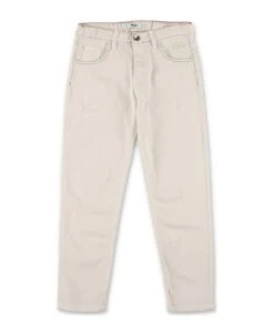 Msgm Pantaloni Bianchi In Gabardine Di Cotone Bambino