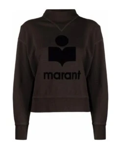 Faded Black Cotton Blend Sweatshirt