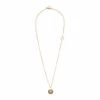 Sohpia Gold Plated Brass Necklace With Yellow Stone Detail Leda Madera Woman