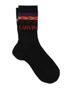 Lanvin Black Socks For Boy With Logo