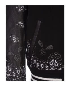 PHILIPP PLEIN Foulard Paisley Bomber Jacket In Black Wool And Leather -Italist Store 70c4fa6f3381657fed9b870b365628ae