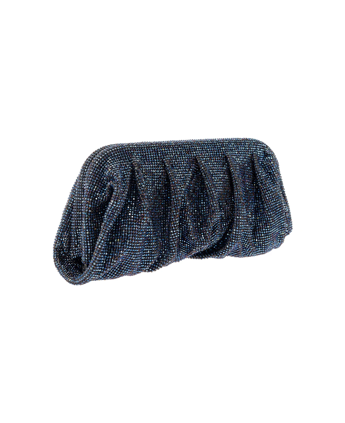 'venus La Grande' Blue Clutch Bag In Fabric With Allover Crystals Woman 2 'venus La Grande' Blue Clutch Bag In Fabric With Allover Crystals Woman - Image 2