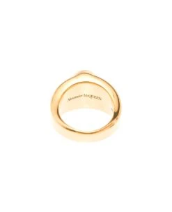 Alexander Mcqueen Man's Skull Gold Colored Brass Ring -Italist Store 711b72c861f90506aaf434219535fe5b