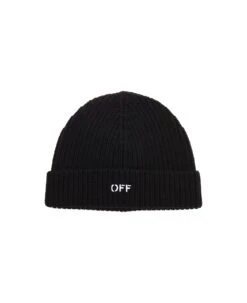 Off-White Ribbed Beanie