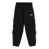 MSGM Black Cargo Trousers With Contrast Logo