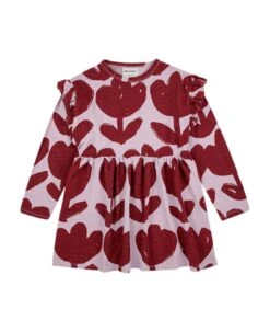Bobo Choses Pink Dress For Girl With All-over Flowers